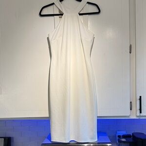 bebe Asymmetrical White Dress